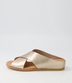 Harli Champagne Leather Slides