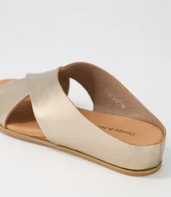 Harli Champagne Leather Slides