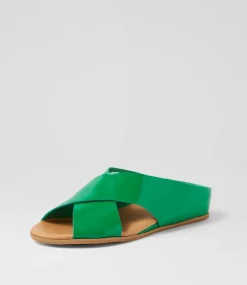 Harli Emerald Patent Leather Slides