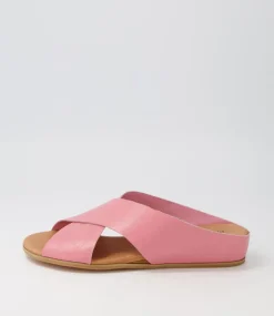 Harli Pretty Pink Leather Slides