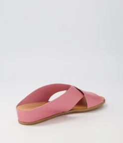 Harli Pretty Pink Leather Slides