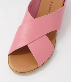 Harli Pretty Pink Leather Slides