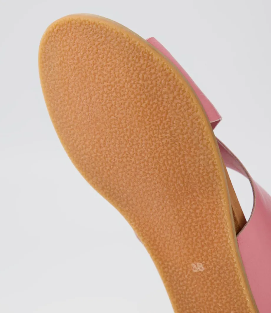 Harli Pretty Pink Leather Slides