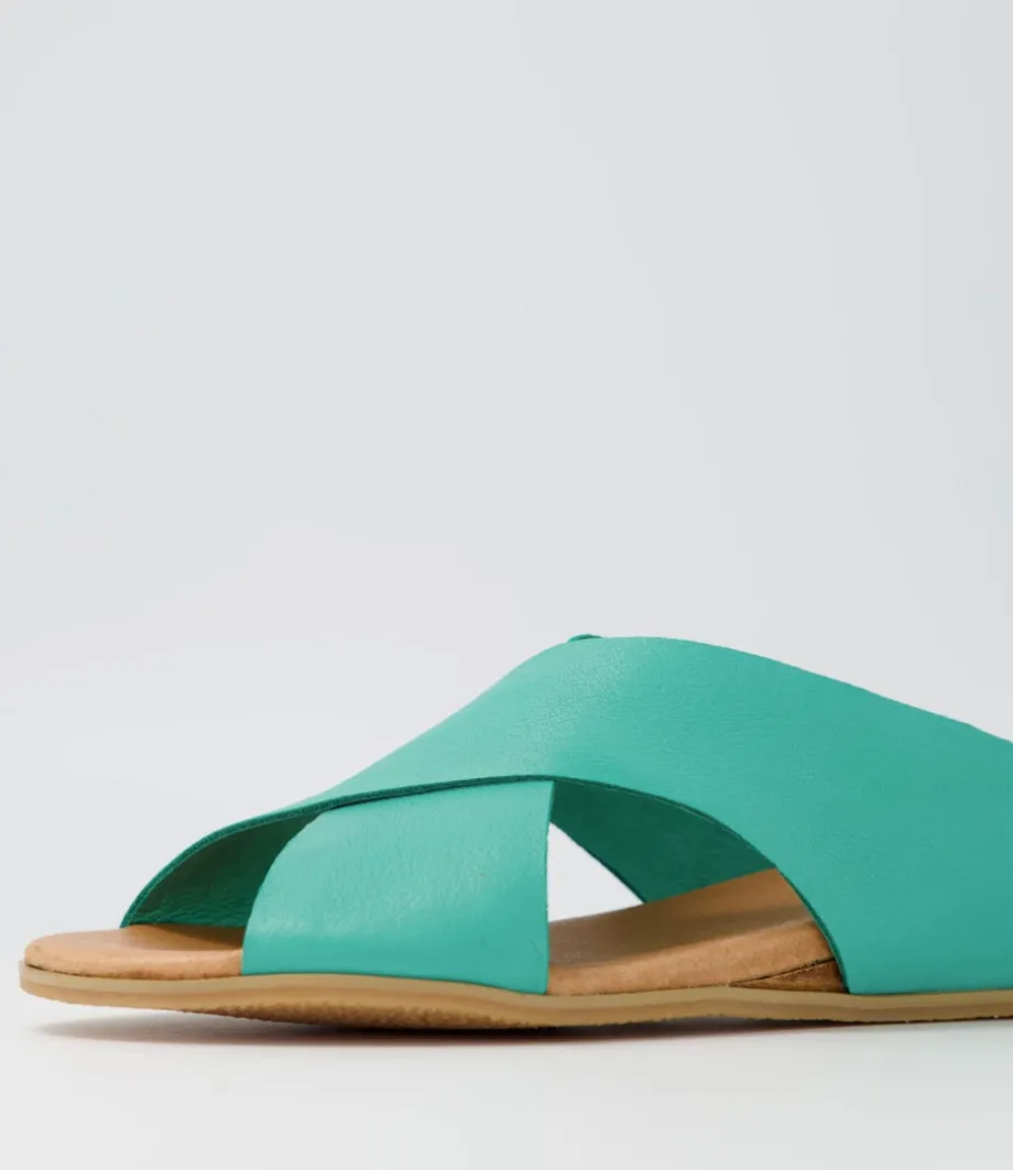 Harli Spearmint Leather Slides