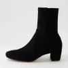 Hartful Black Stretch Microsuede Ankle Boots
