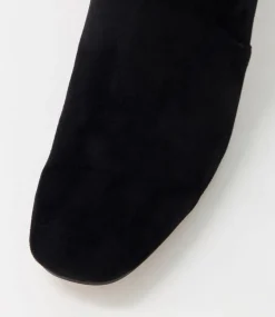 Hartful Black Stretch Microsuede Ankle Boots