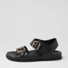 Hastice W Black Leather Sandals