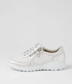 Havy Silber Weiss Leather Sneakers
