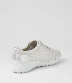 Havy Silber Weiss Leather Sneakers
