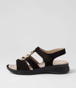 Hawaii 11 Schwarz Suede Sandals