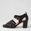 Hayat Black Leather Sandals