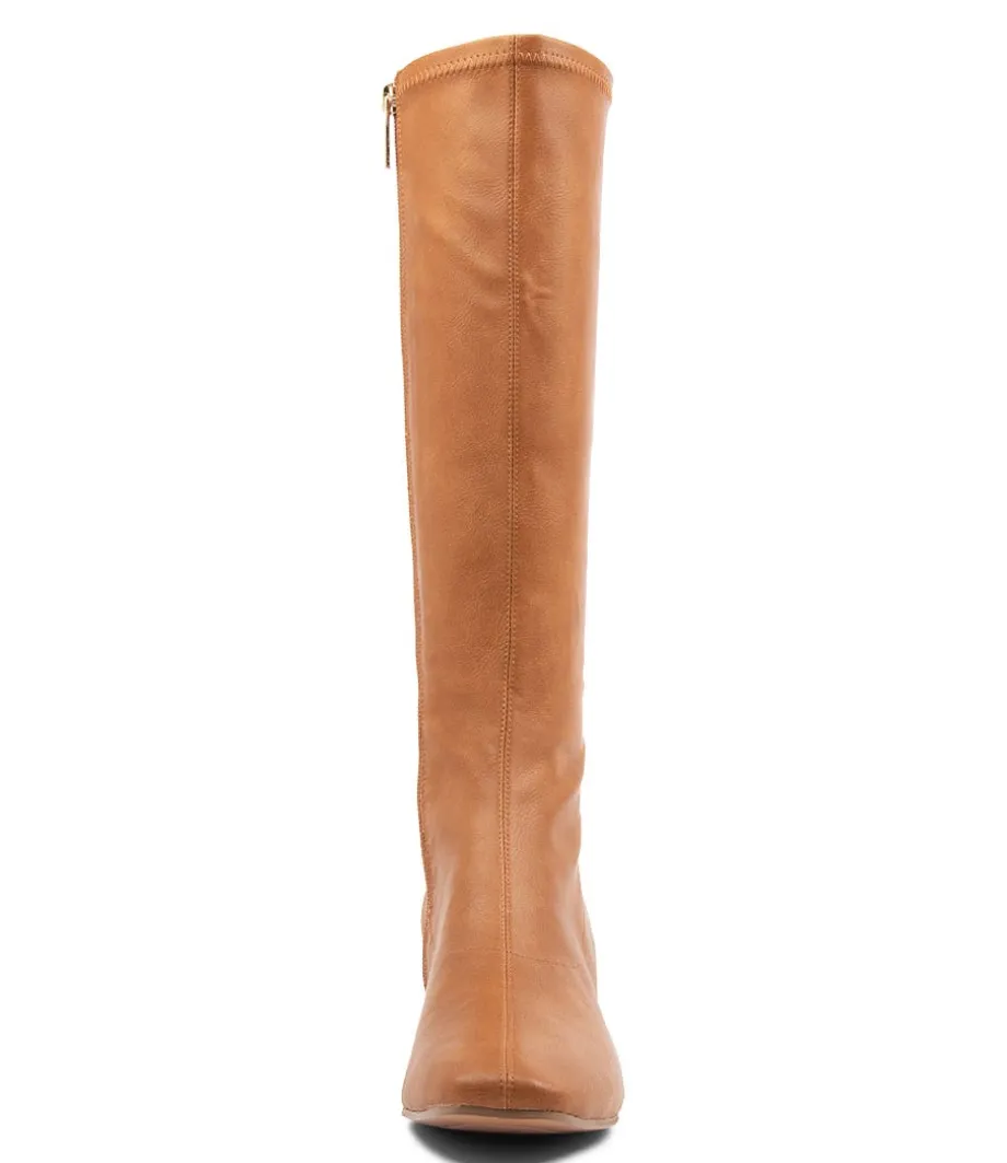 Hayleys Tan Stretch Knee High Boots