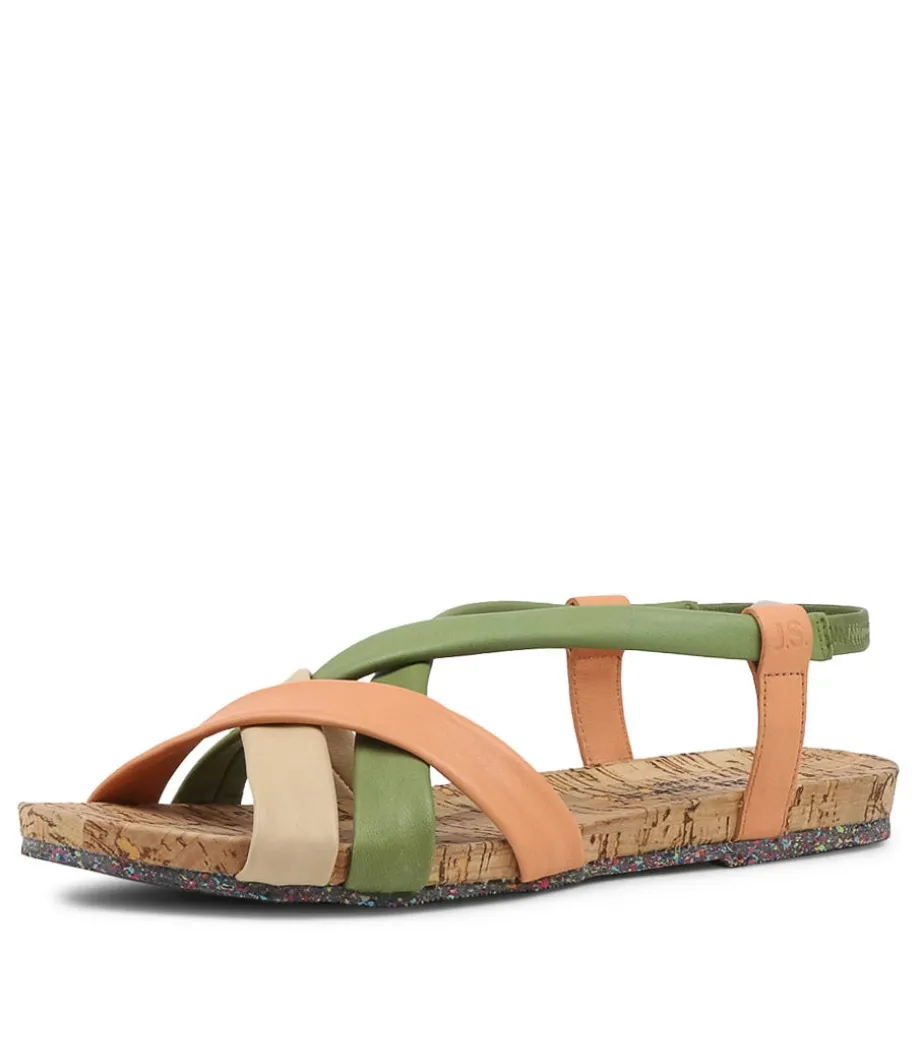Henriette 01 Oliv Multi Leather Sandals