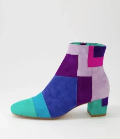 Heoner Purple Multi Ankle Boots