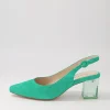 Hinnis Light Emerald Suede Heels