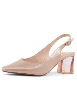 Hinnis Nude Shimmer Leather Heels
