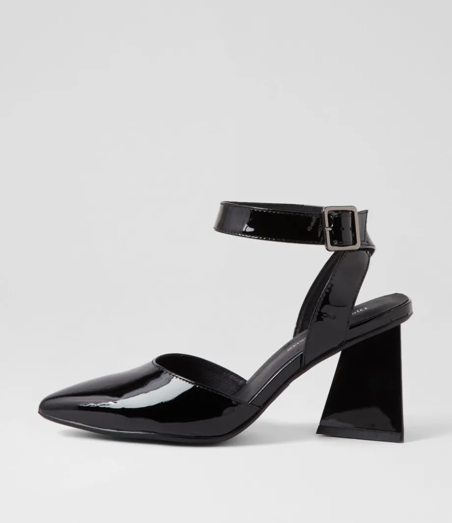 Hisa Black Patent Leather Heels