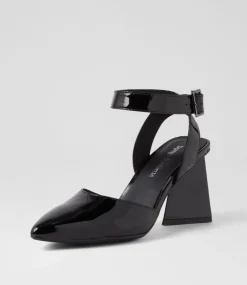 Hisa Black Patent Leather Heels