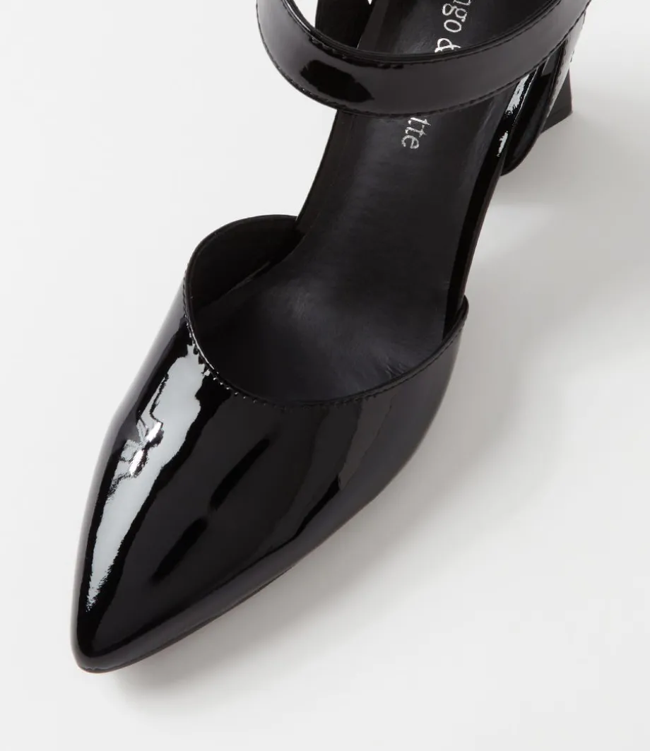 Hisa Black Patent Leather Heels