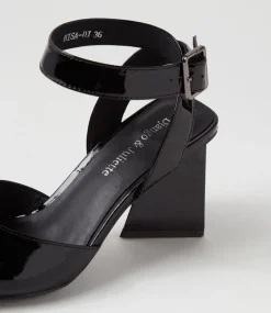 Hisa Black Patent Leather Heels