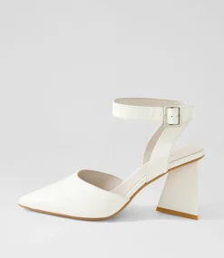 Hisa Ivory Patent Leather Heels