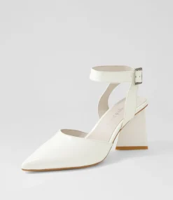 Hisa Ivory Patent Leather Heels
