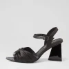 Hivon Clear Black Satin Vinylite Leather Heels