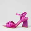 Hivon Clear Fuchsia Satin Vinylite Leather Heels