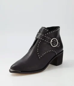 Hommes Black Leather Ankle Boots