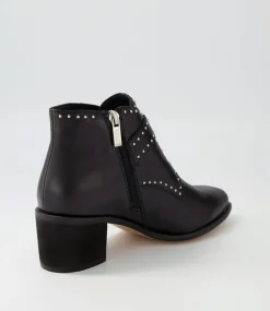 Hommes Black Leather Ankle Boots