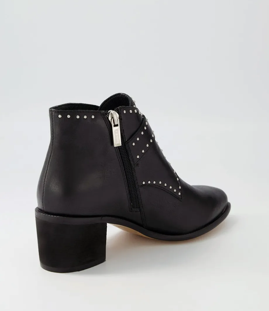 Hommes Black Leather Ankle Boots