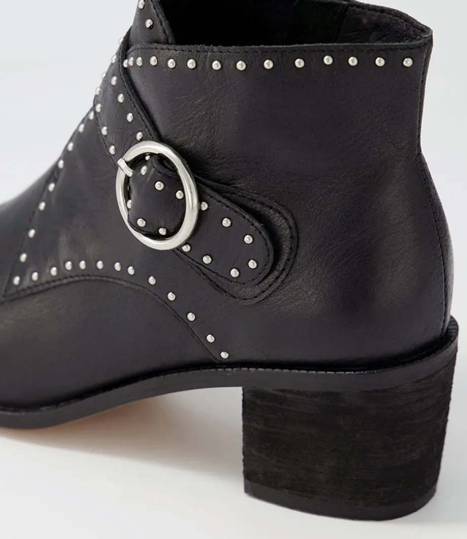 Hommes Black Leather Ankle Boots