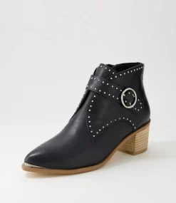 Hommes Black Natural Heel Leather Ankle Boots