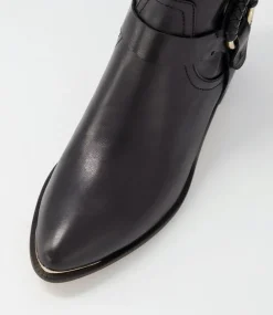 Hoyo Black Leather Ankle Boots