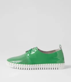 Huston Emerald White Patent Leather Sneakers