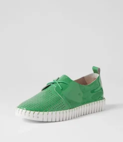 Huston Emerald White Patent Leather Sneakers