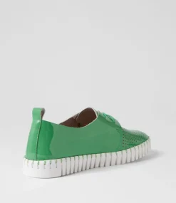 Huston Emerald White Patent Leather Sneakers