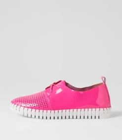 Huston Hot Pink White Patent Leather Sneakers
