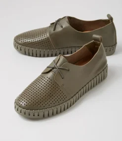 Huston Olive Leather Sneakers