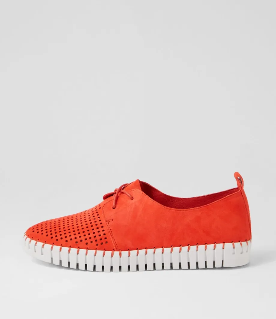 Huston Watermelon White Suede Sneakers