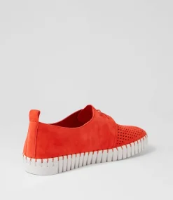 Huston Watermelon White Suede Sneakers