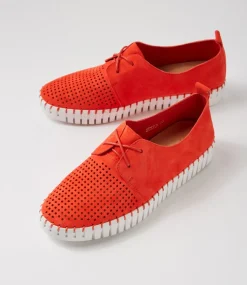 Huston Watermelon White Suede Sneakers