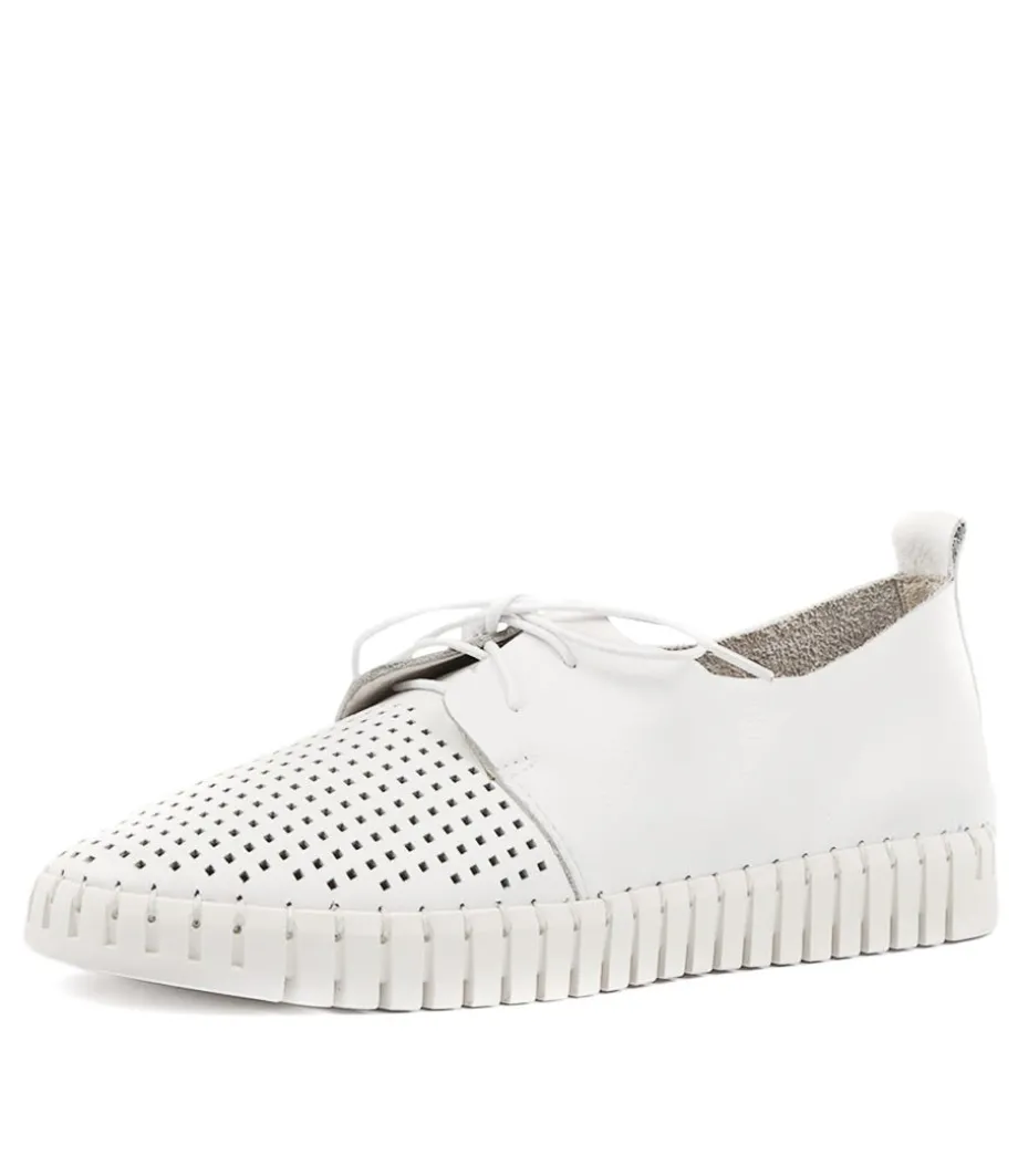 Huston White Leather