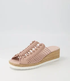 Ianto Rose Leather Espadrilles