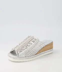 Ianto Silver Scratch Leather Espadrilles