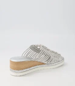 Ianto Silver Scratch Leather Espadrilles