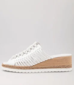 Ianto White Leather Espadrilles