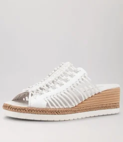 Ianto White Leather Espadrilles