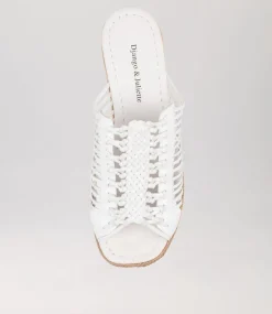 Ianto White Leather Espadrilles
