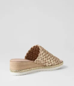 Idalis Old Gold Scratch Leather Sandals